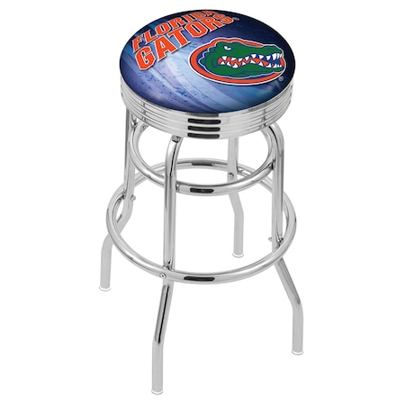 Holland Bar Stool Co 30" Chrome 2-Ring Florida Swivel Bar Stool, Accent Ring L7C3C30FlorUn-D2